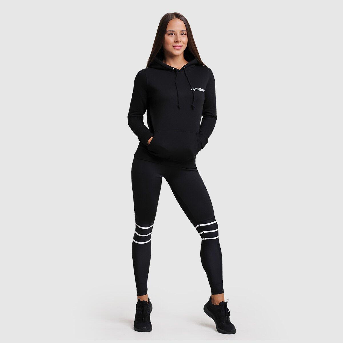 Felpa donna palestra con cappuccio nera PRO 3/5