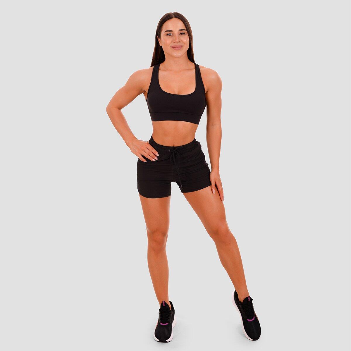 Donna fitness reggiseno sportivo coppe removibili nero Mesh Panel 4/5