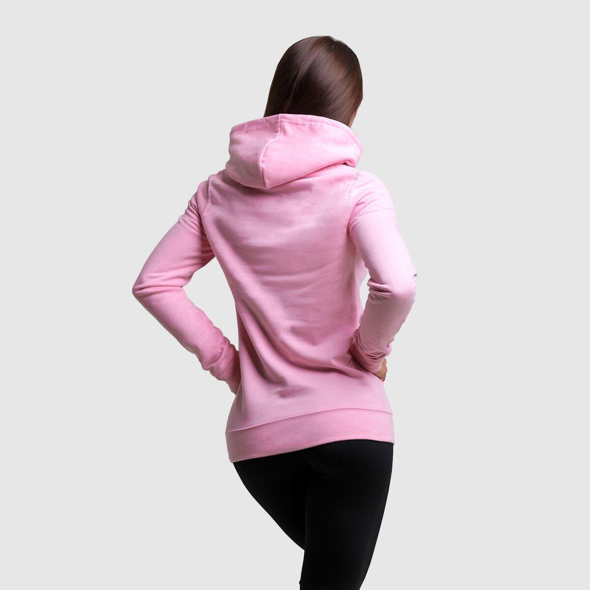 Felpa donna palestra con cappuccio rosa PRO 2/6