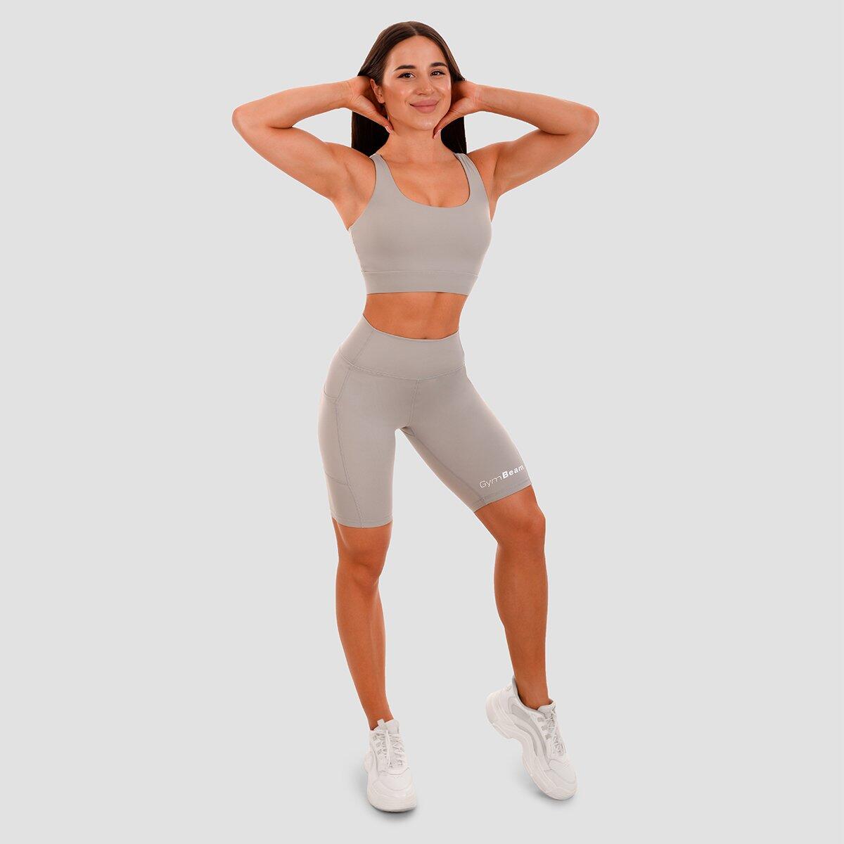 Donna fitness reggiseno sportivo imbottitura rimovibile Grey Cut-Out 4/5
