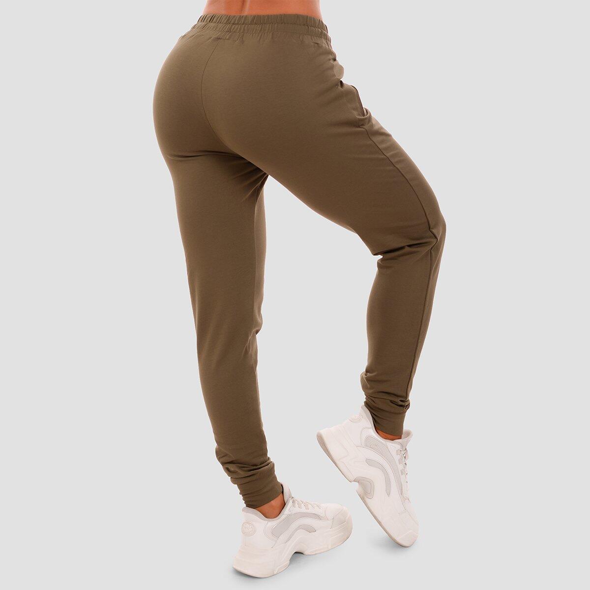 Spodnie dresowe damskie fitness z kieszeniami na zamek TRN 3/6