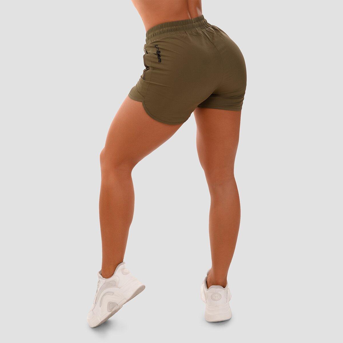 Donna palestra pantaloncini vita regolabile Olive TRN 3/5