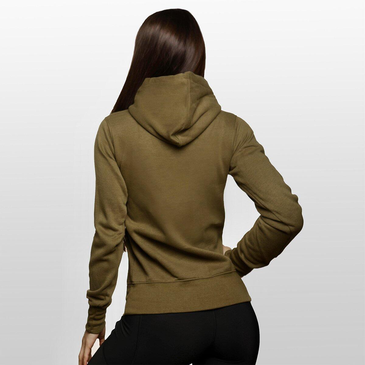 Donna fitness felpa con cappuccio verde Athlete 2/4
