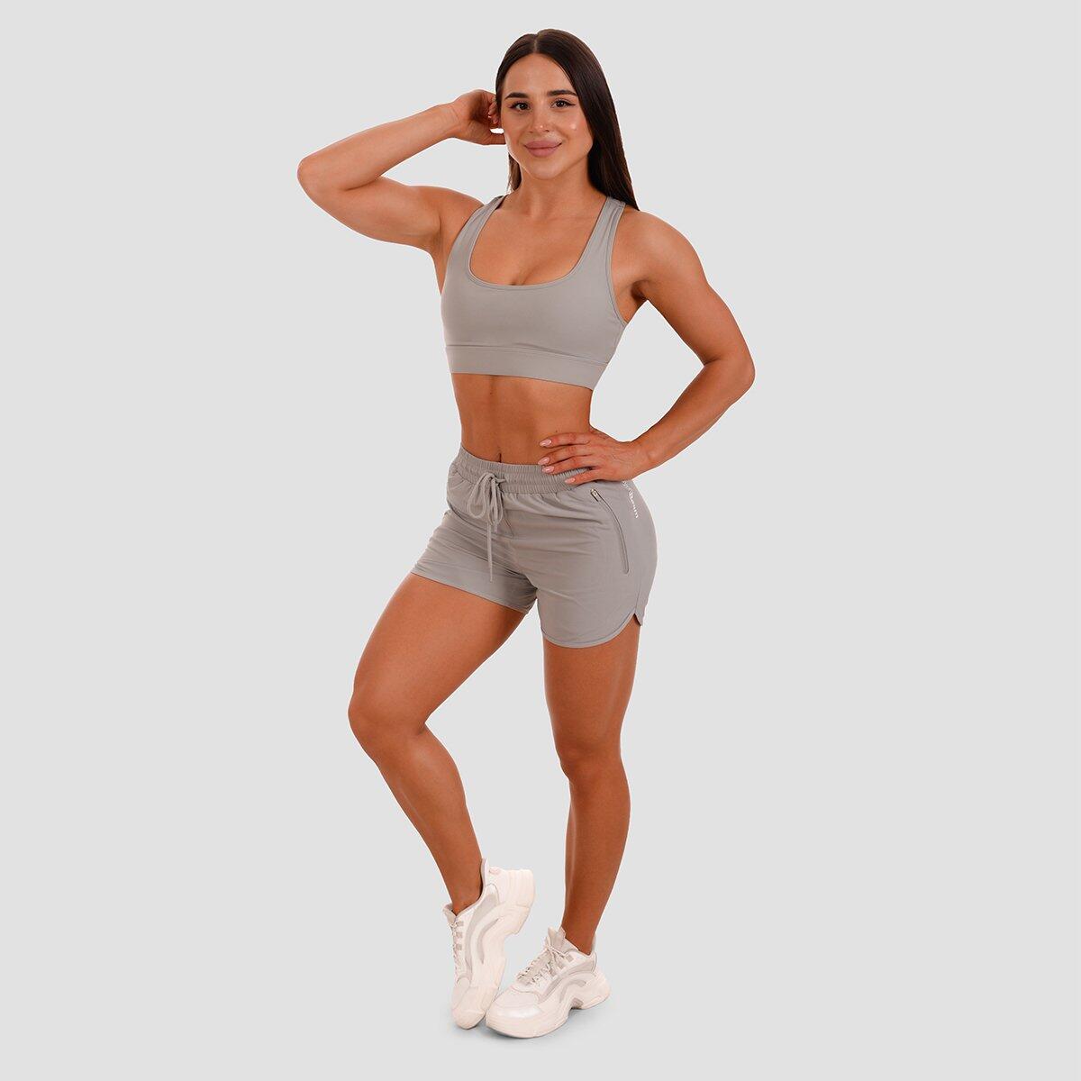 Donna palestra pantaloncini vita regolabile Grey TRN 3/4
