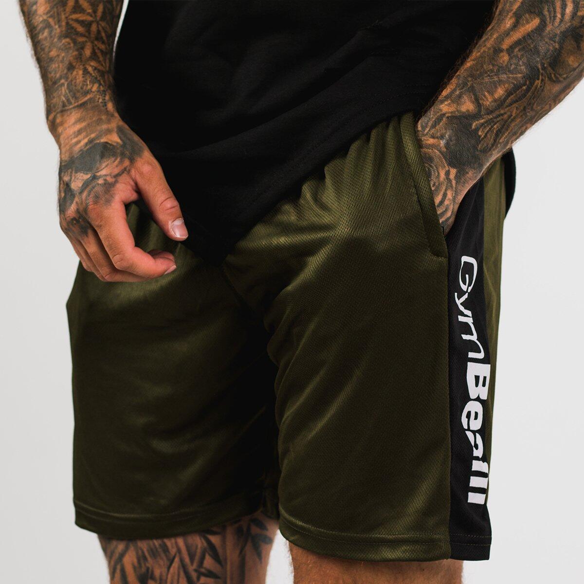 Pantaloncini uomo palestra traspiranti verdi Vertical 2/5