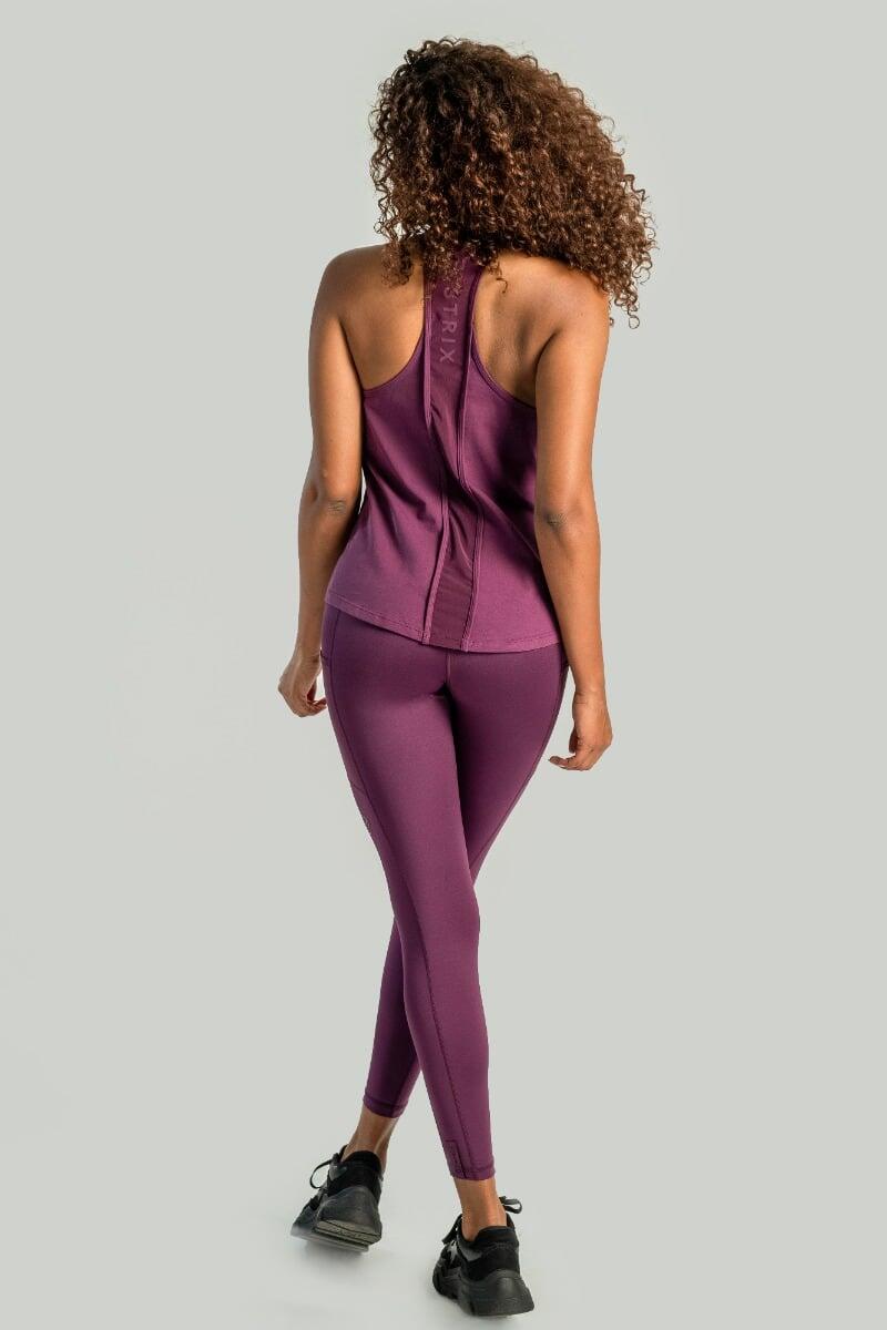 Donna running canottiera taglio ampio Plum Essential 5/6