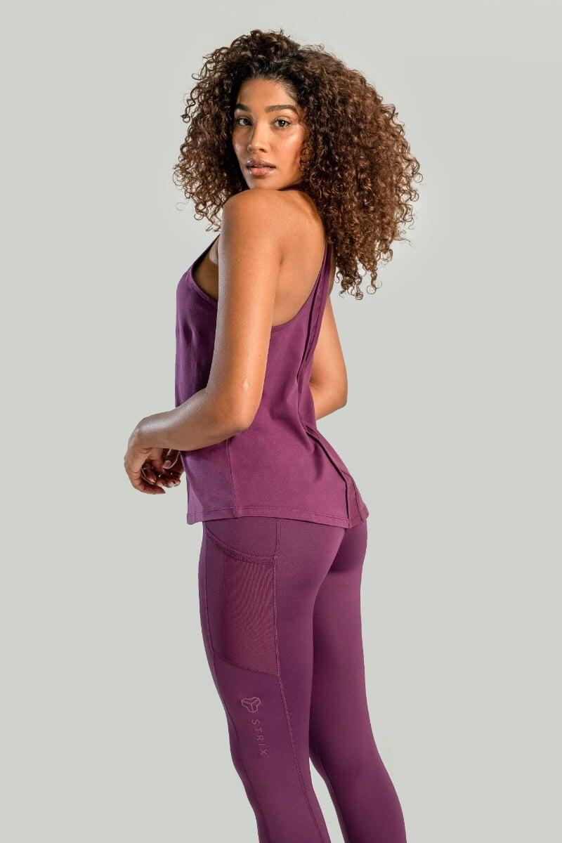 Donna running canottiera taglio ampio Plum Essential 4/6