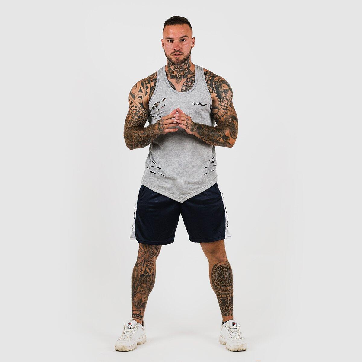 Uomo corsa pantaloncini traspiranti Navy Vertical 3/4