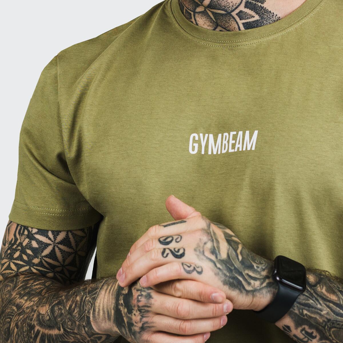 Tričko pánské fitness krátký rukáv olivové FIT 2/5