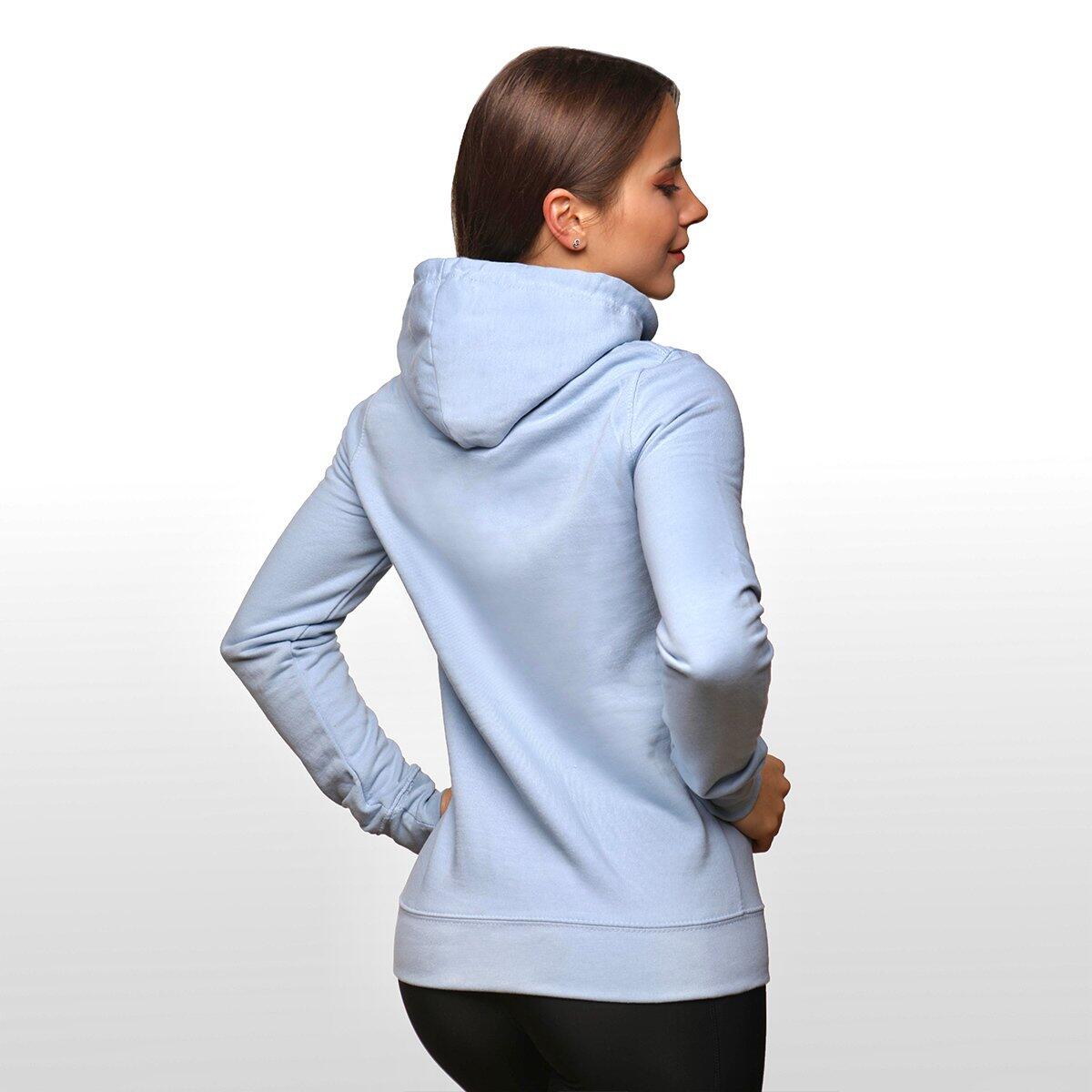 Felpa donna palestra con cappuccio blu PRO 2/5