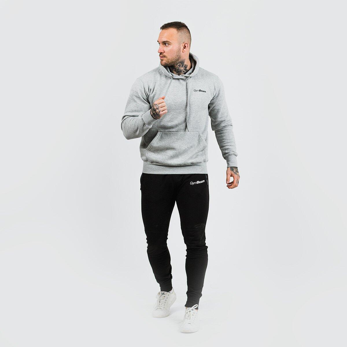 Bluza męska fitness z kapturem szaro-czarna Athlete 4/6