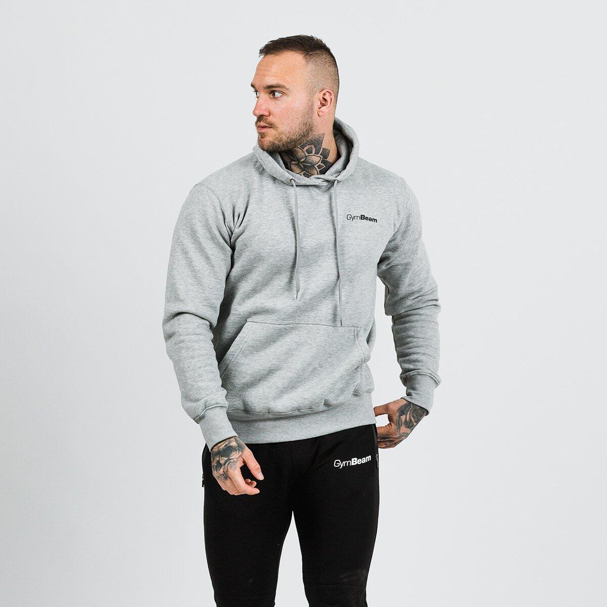 Bluza męska fitness z kapturem szaro-czarna Athlete 3/6