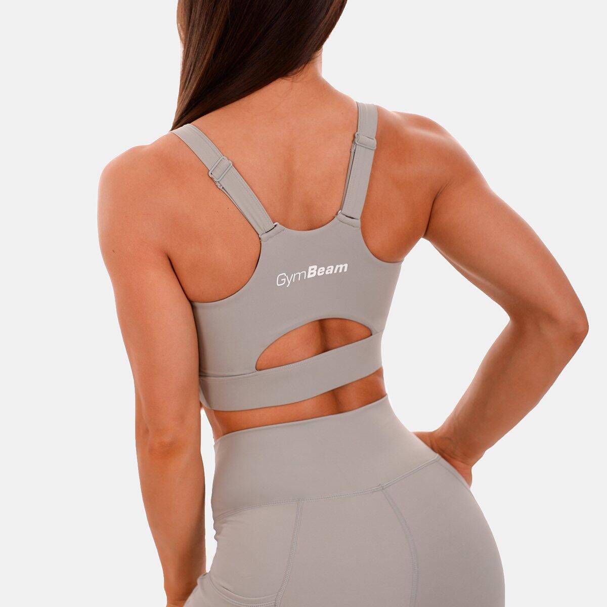 Donna fitness reggiseno sportivo imbottitura rimovibile Grey Cut-Out 2/5