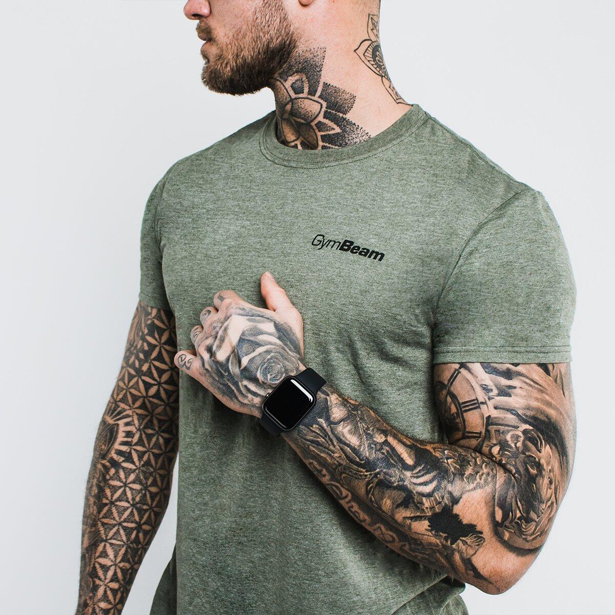 T-shirt uomo palestra regular verde Basic 2/5