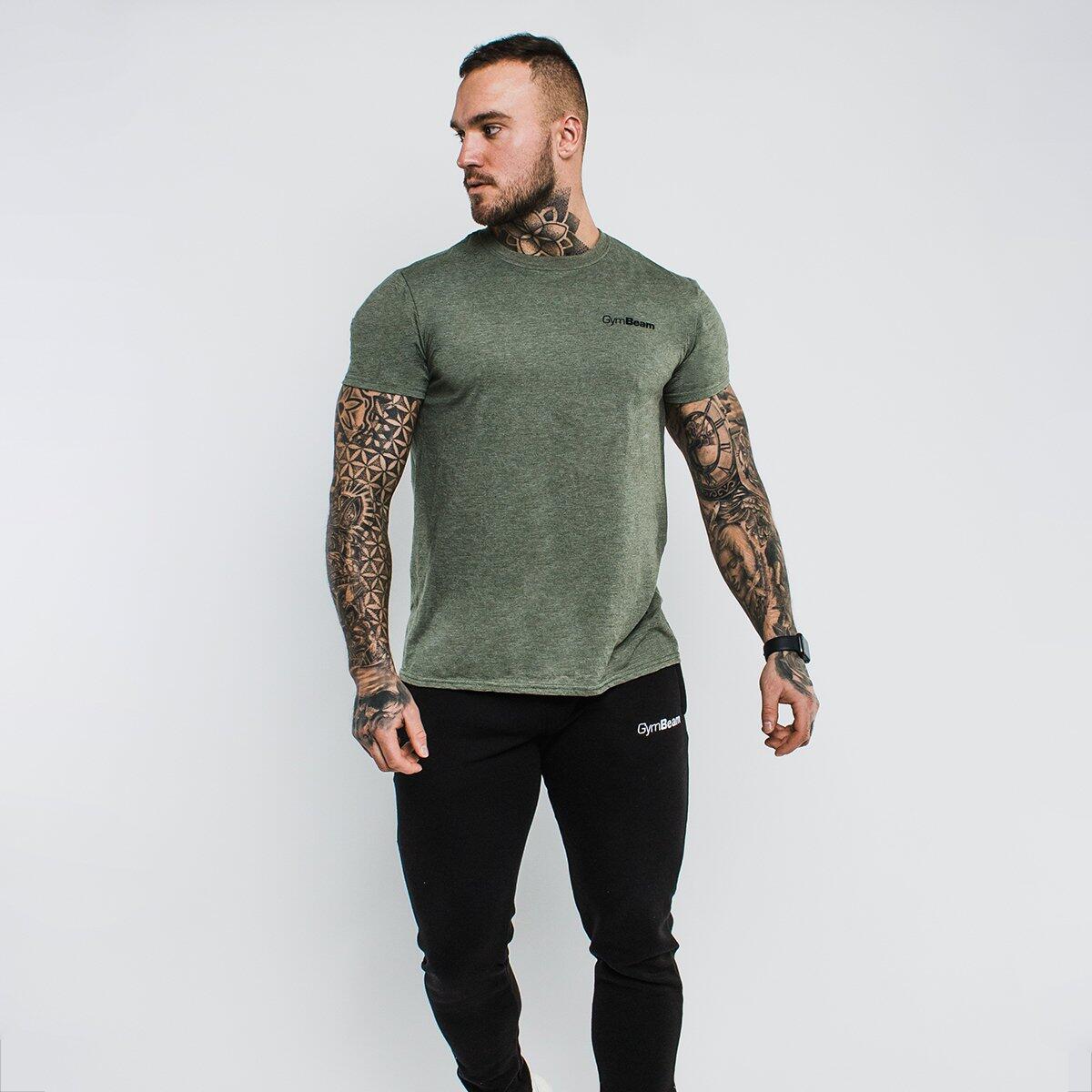 T-shirt uomo palestra regular verde Basic 3/5