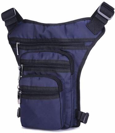 Beintasche Blau Damen Herren 5x RV Fächer Gürteltasche Hüfttasche Angeln Bike