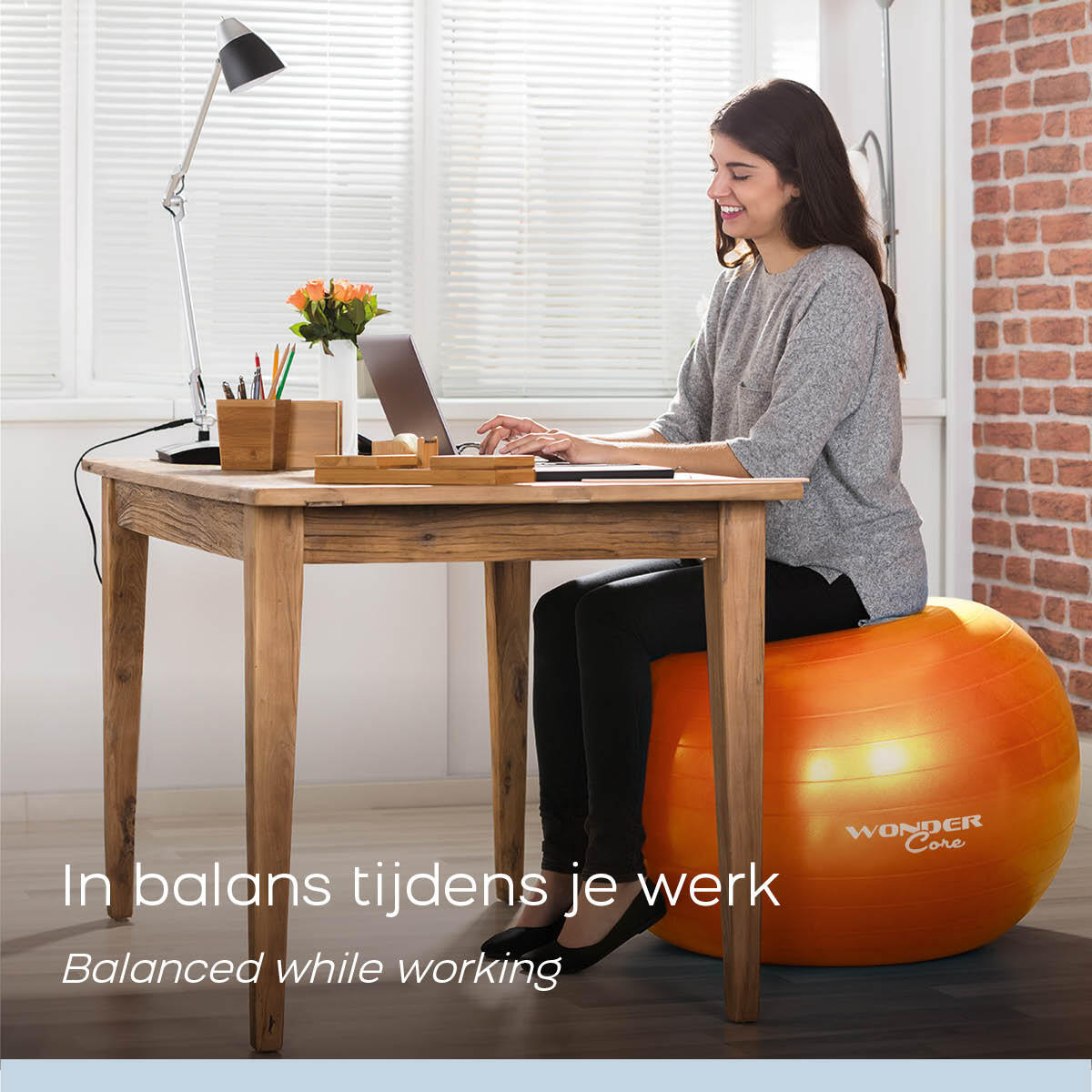 Wonder Core - Fitnessbal - 65 Cm - Yellow 5/6