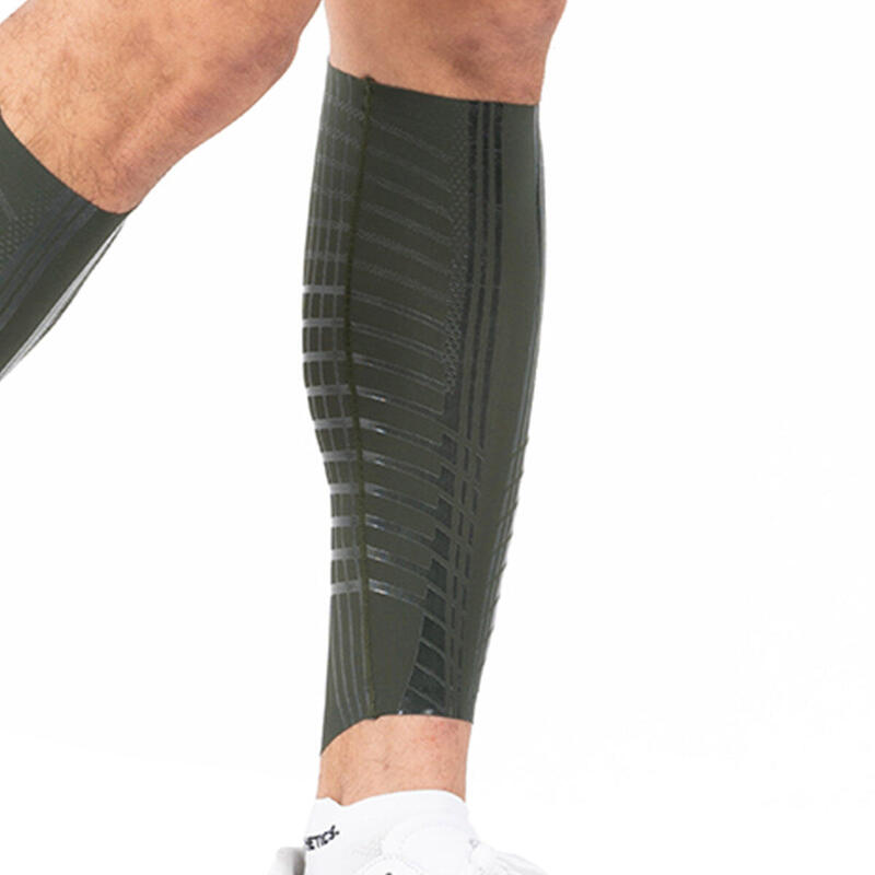 SensELAST®防滑運動壓力緊身護小腿套 - 橄欖綠色