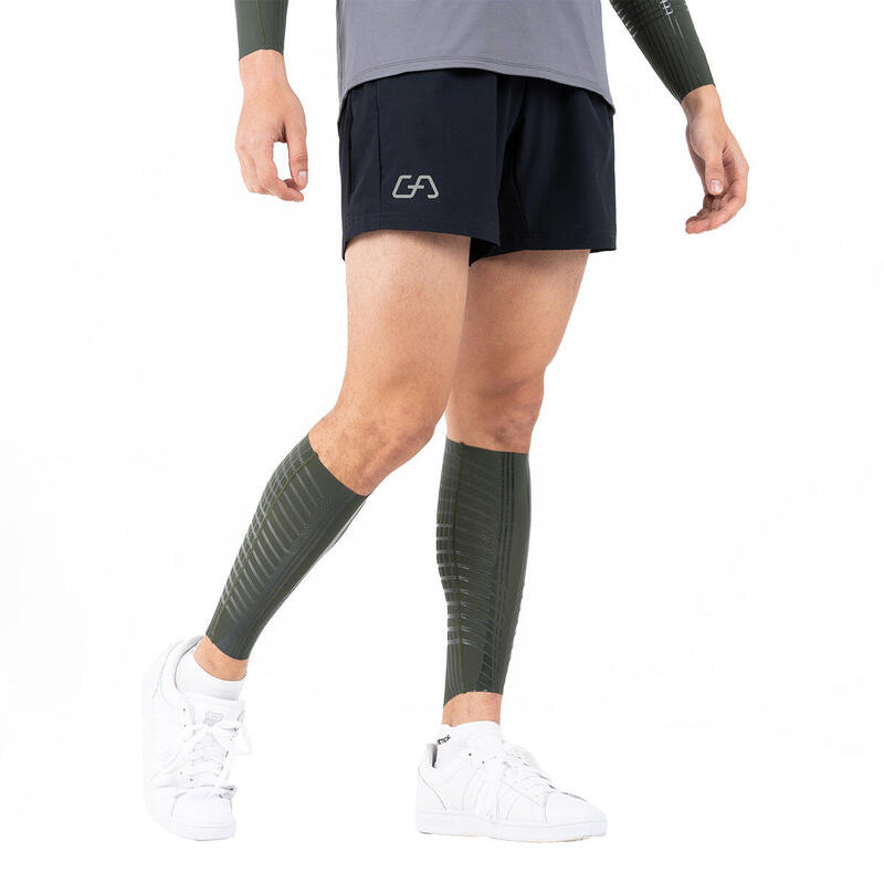 SensELAST®防滑運動壓力緊身護小腿套 - 橄欖綠色