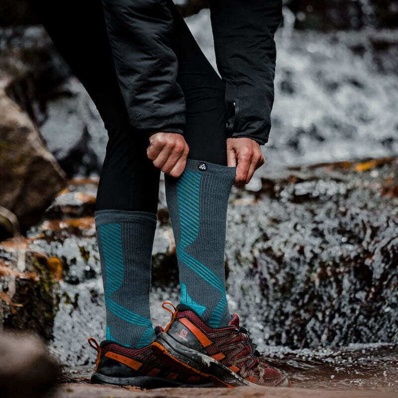 Chaussettes Imperméables Hautes TREK-LIGHT - Gris - à partir de laine Mérinos