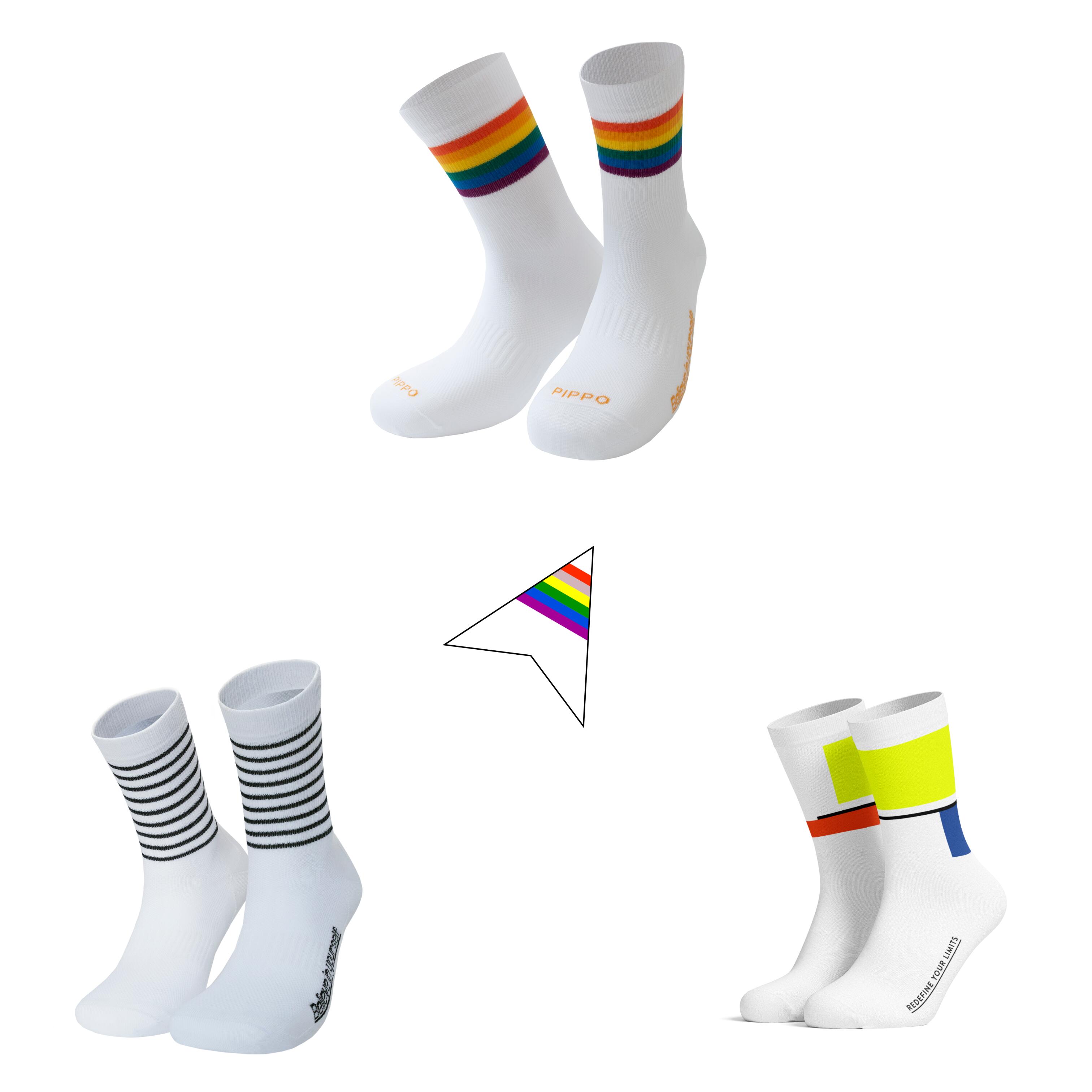 Unisex 3-pack performance cycling socks bundle