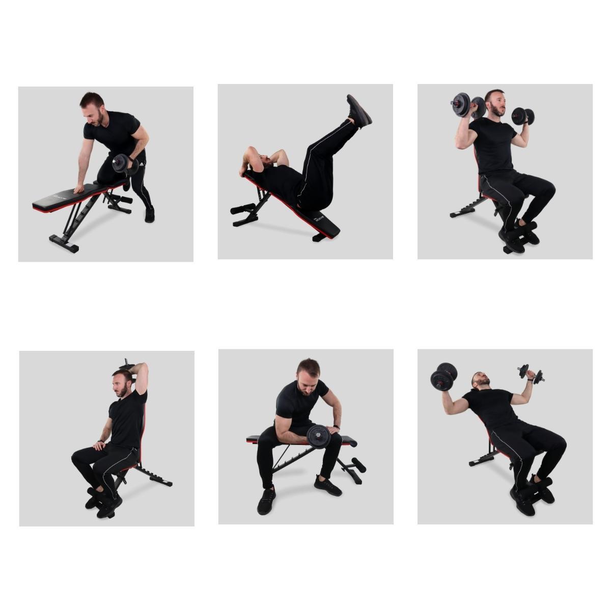 Fitnessbank Trainingsbank Opvouwbare Hoogte Verstelbaar 118x32x116 cm 7/7