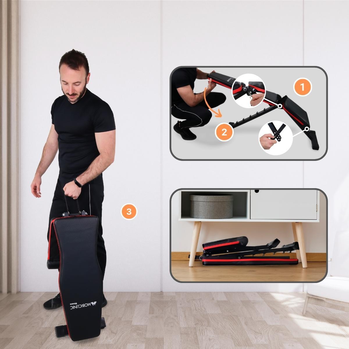 Fitnessbank Trainingsbank Opvouwbare Hoogte Verstelbaar 118x32x116 cm 6/7