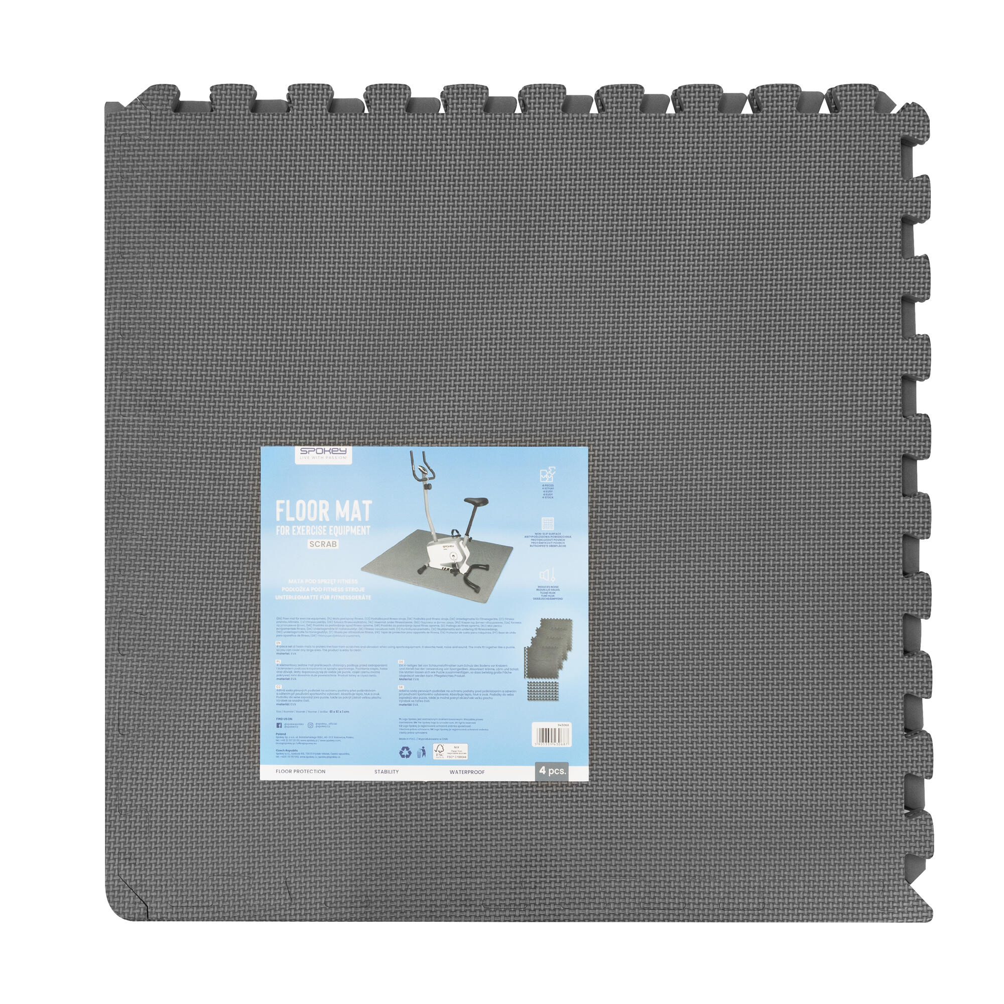 Mata puzzle pod sprzęt fitness Spokey Scrab 4 elementy 2/7