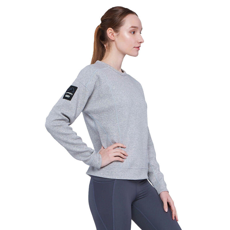 Women Plain Reversible Lightweight Long Sweatshirts - GREY