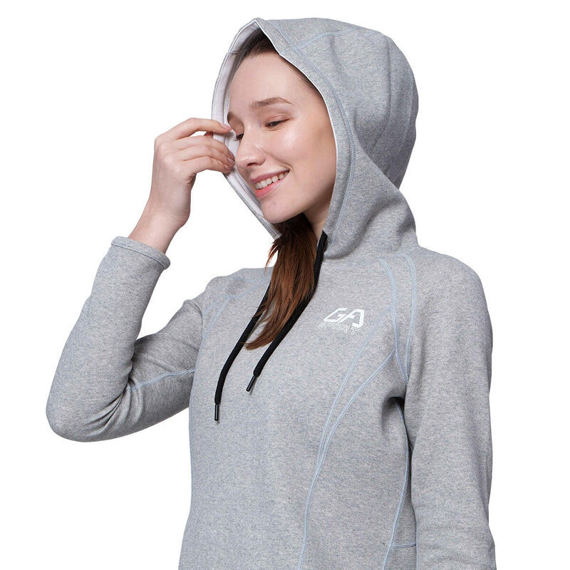 Women Reversible Lightweight Hooded Sweatshirts Hoodie - GREY