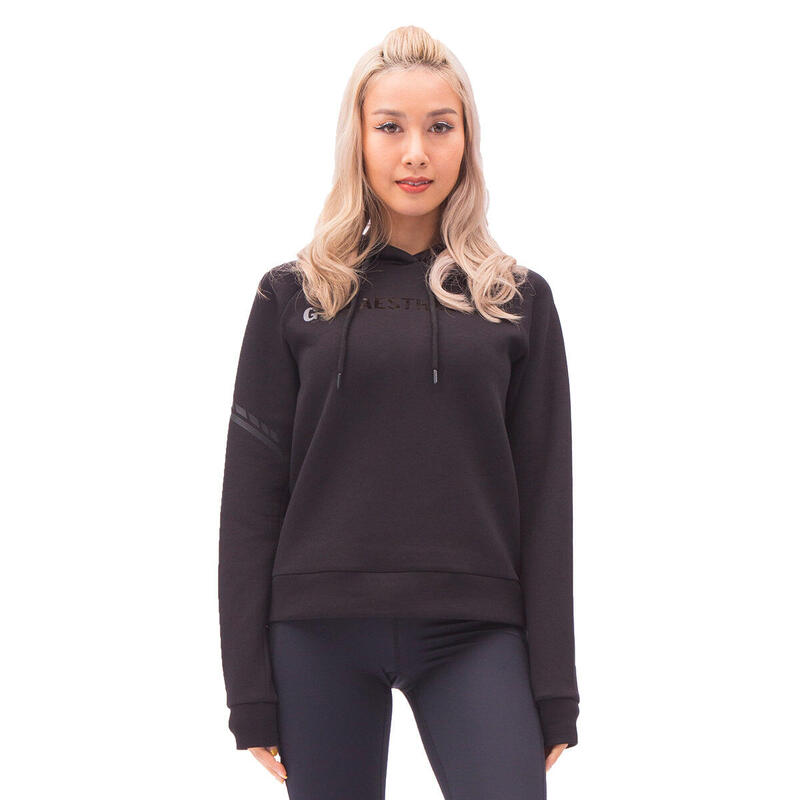 Women FrontPrint Sweatshirts Hoodie - BLACK