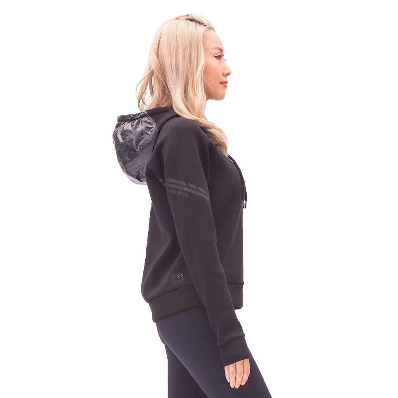 Women FrontPrint Sweatshirts Hoodie - BLACK