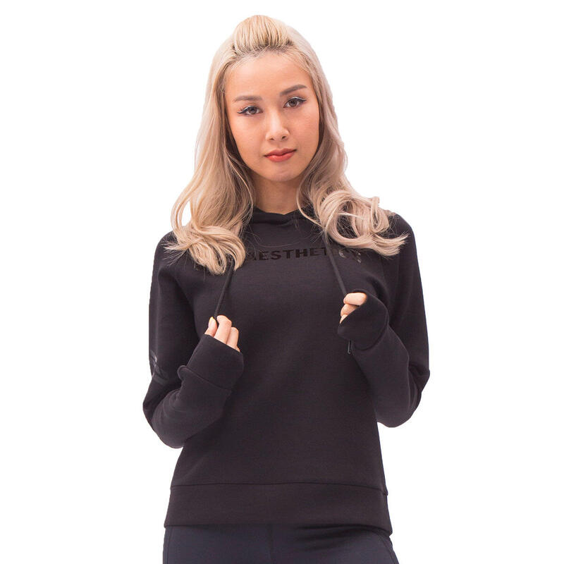 Women FrontPrint Sweatshirts Hoodie - BLACK