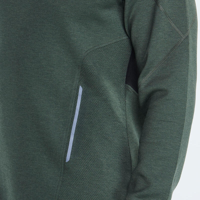 Men Plain Coldproof Lightweight Long Sweatshirts - Black olive