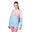 Women GA Pattern Lightweight Long Sweatshirts - Light sky blue