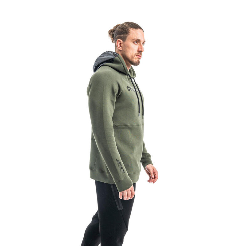 Men Print Lightweight Hooded Sweatshirts Hoodie with Back Pocket - OLIVE GREEN