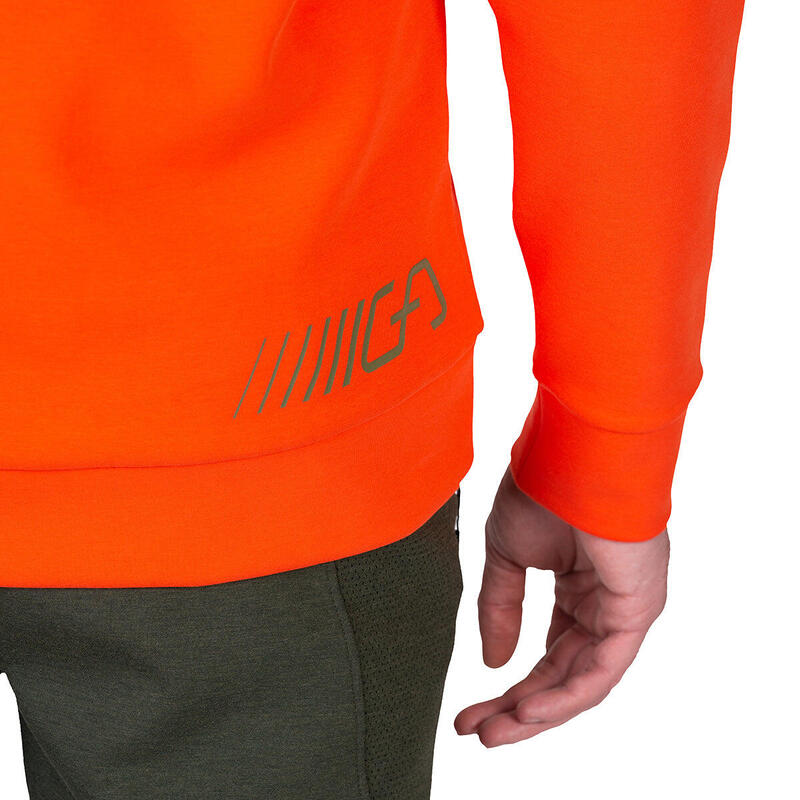 Men GA Pattern Lightweight Long Sweatshirts - Orange