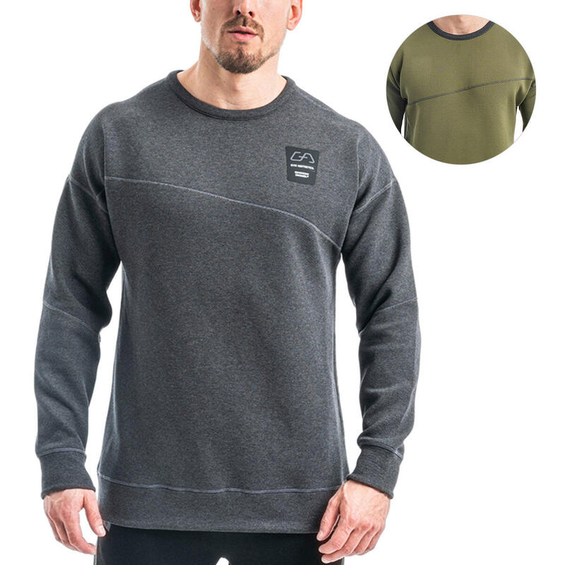 Men Print Reversible Lightweight Long Sweatshirts - BLACK