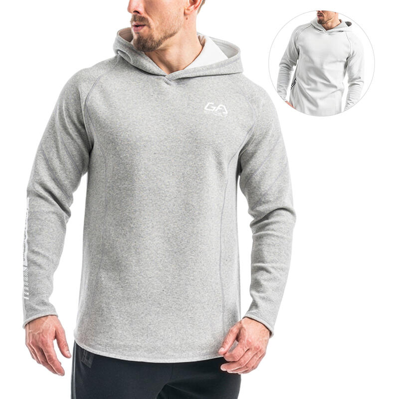 Men Reversible Lightweight Hooded Sweatshirts Hoodie - GREY