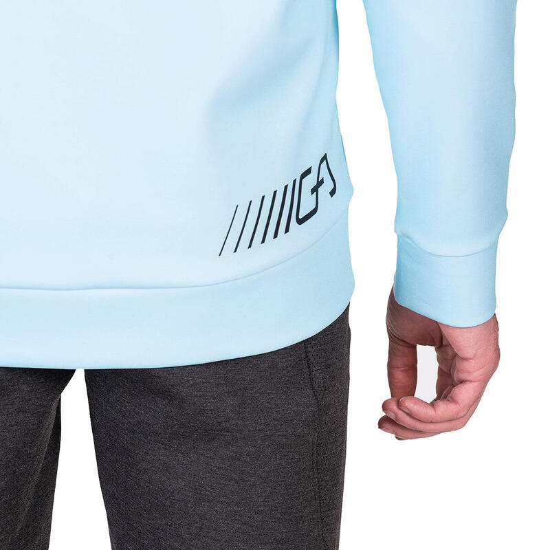 Men GA Pattern Lightweight Long Sweatshirts - Light sky blue