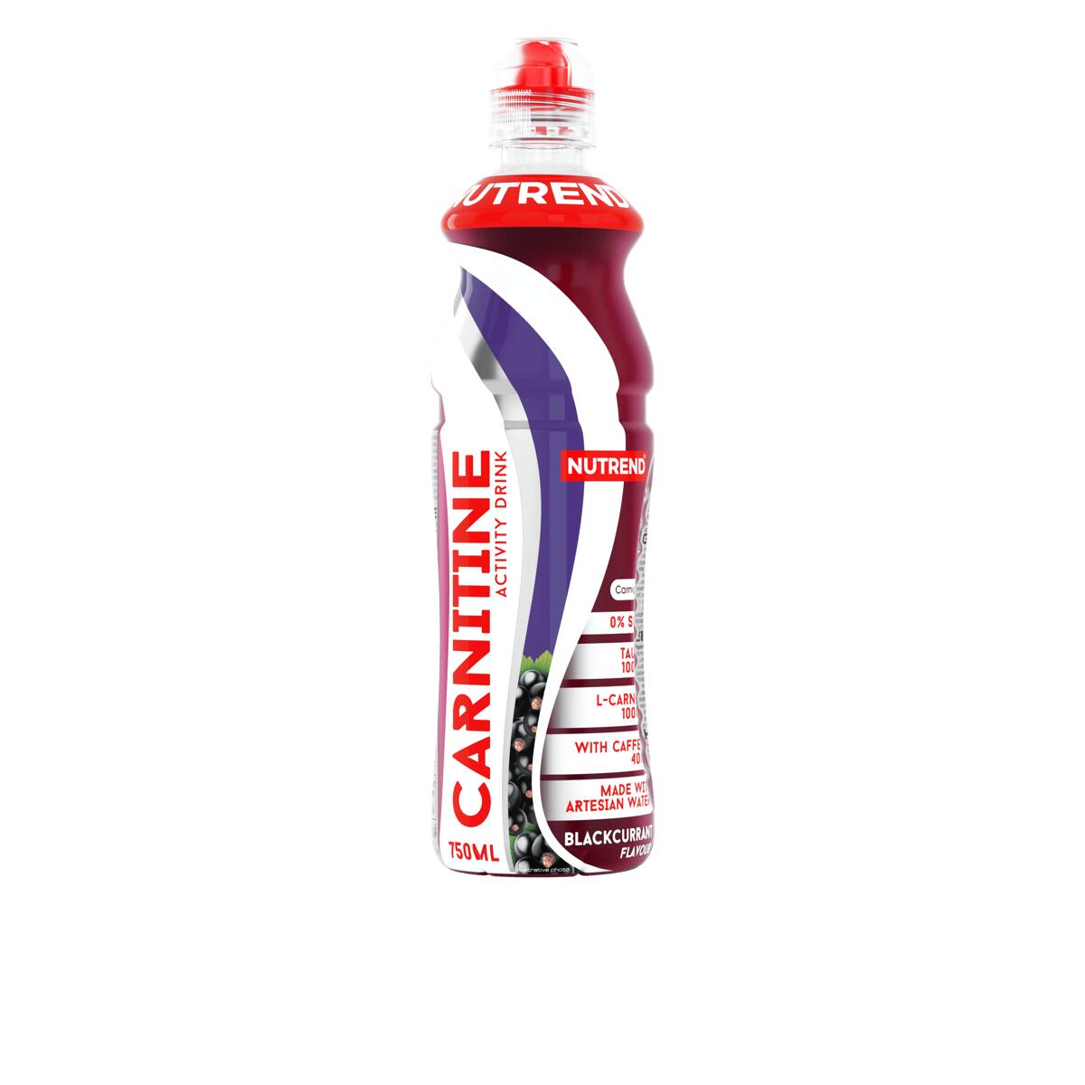 NUTREND Sportovní nápoj CARNITINE ACTIVITY DRINK WITH CAFFEINE, 750 ml, černý rybíz