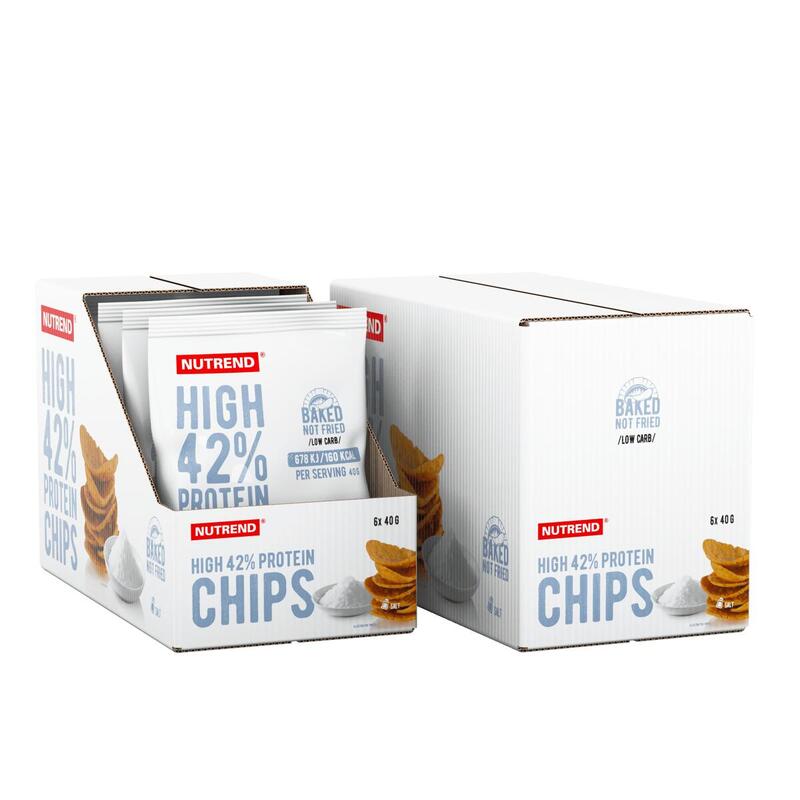 Pečené bramborové chipsy HIGH PROTEIN CHIPS, 6x40 g, sůl