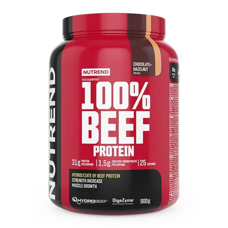 100% BEEF PROTEIN, 900 g, čokoláda+lískový ořech