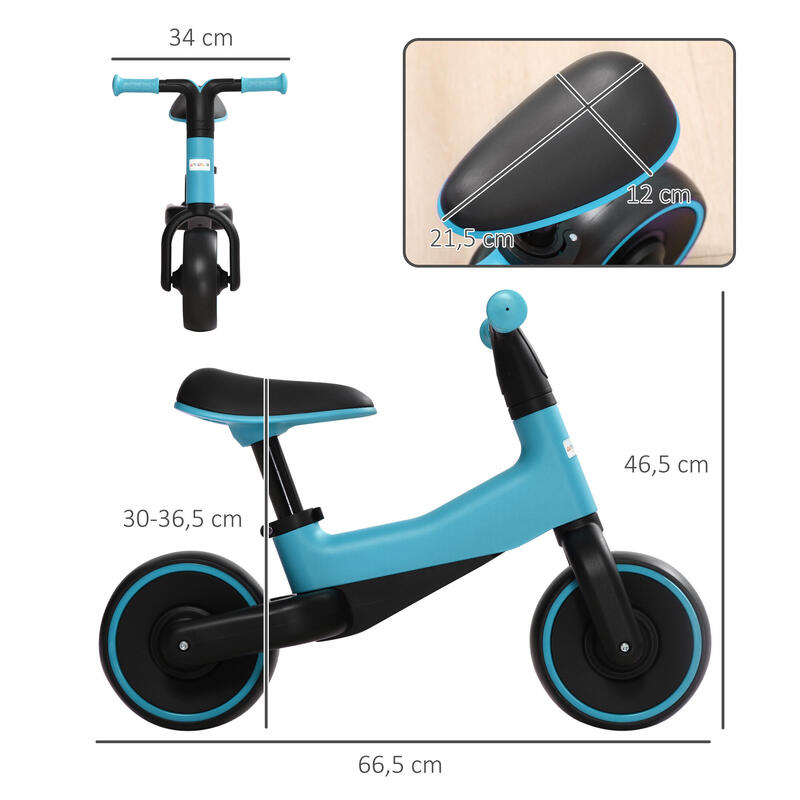 Bicicleta sin Pedales AIYAPLAY 66.5x34x46.5 cm Azul