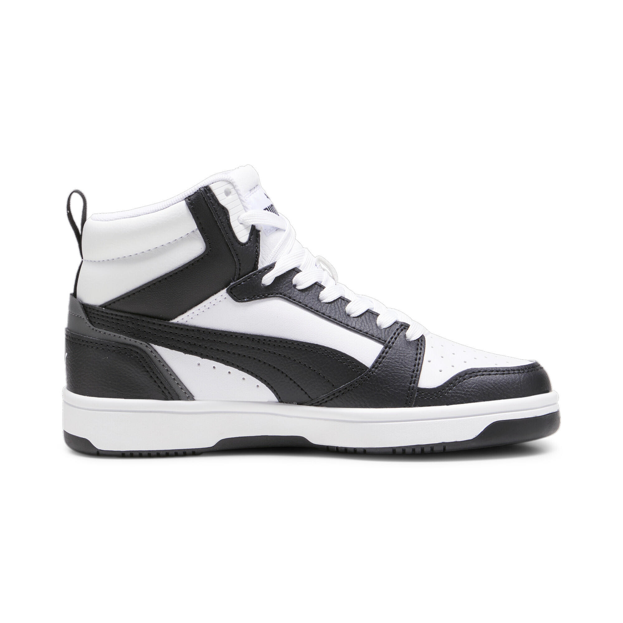 Baskets mi-hautes Rebound V6 Enfant et Adolescent PUMA White Black Shadow Gray 5/15