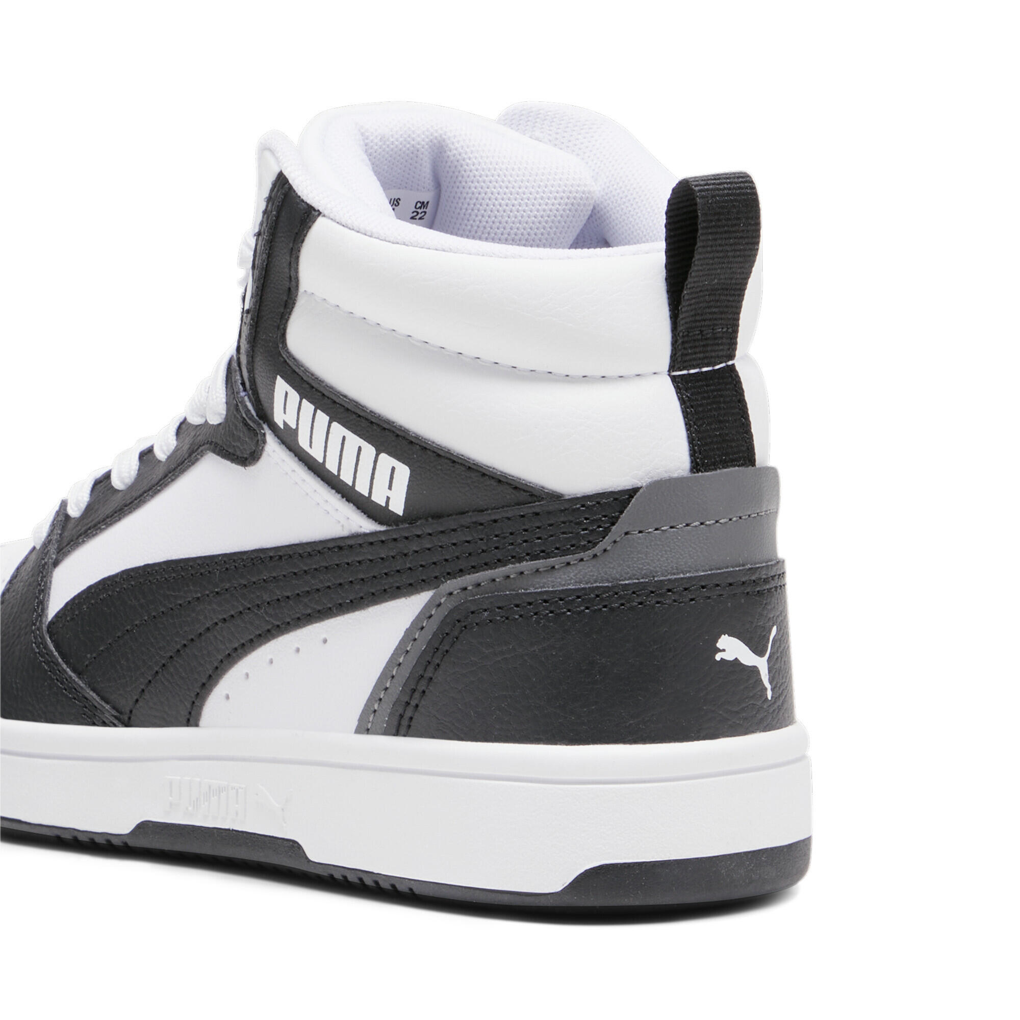 Baskets mi-hautes Rebound V6 Enfant et Adolescent PUMA White Black Shadow Gray 2/15