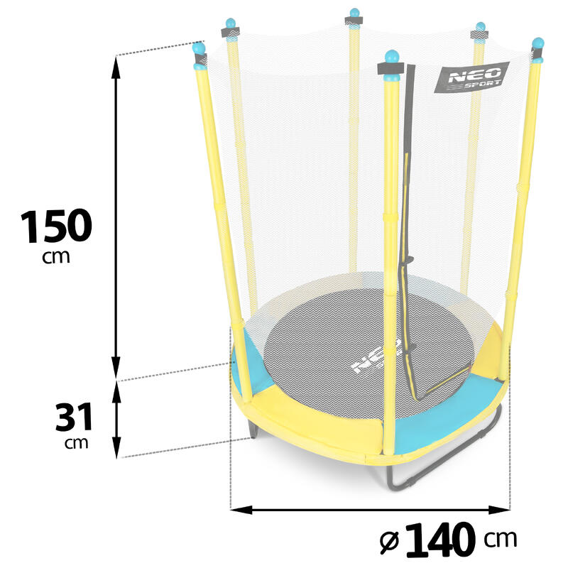 Trampolina ogrodowa Neo-Sport NS-04W240F 140cm/4,5ft z siatką zewnetrzną