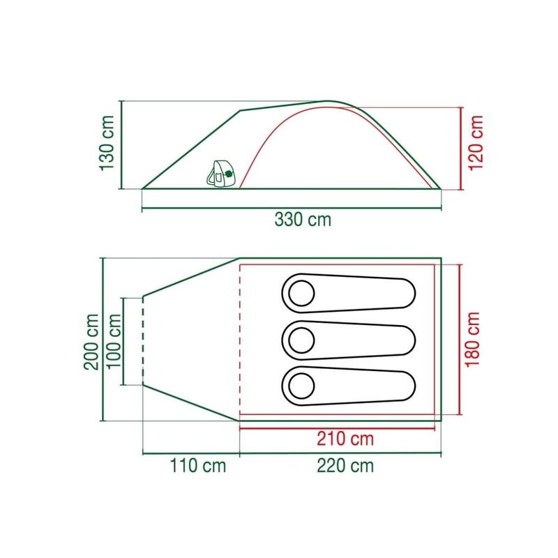 Coleman Darwin 3+ Zelt - Campingzelt für 3 Personen