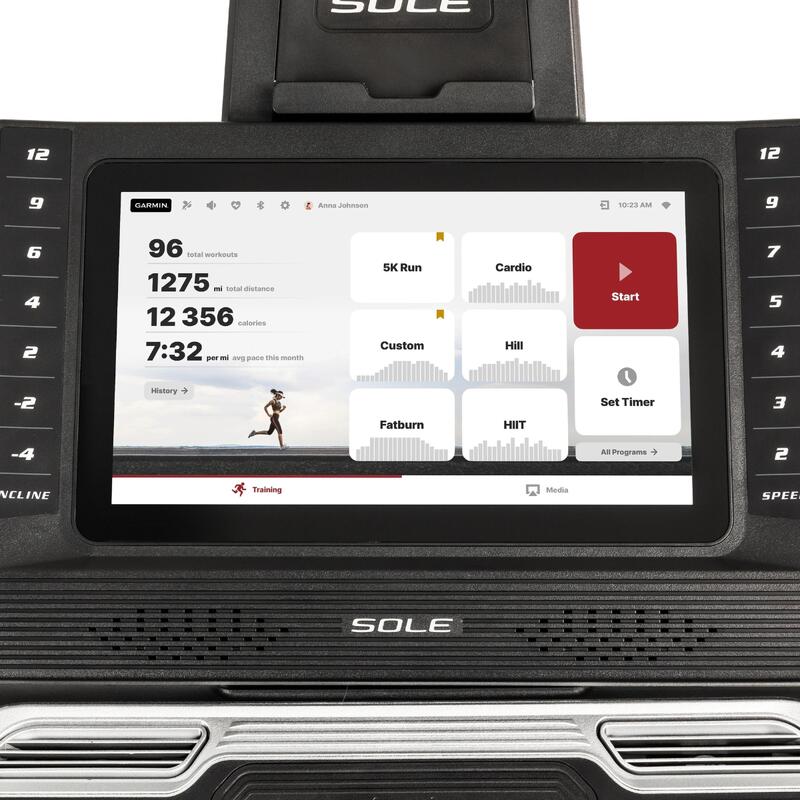 Sole Fitness F85 (2023) tapis de course avec écran tactile - pliable