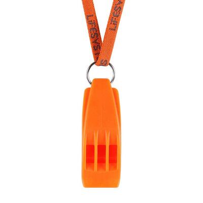 Pfeife Lifesystems Hurricane 122 dB orange schwimmend mit Halsband und Clip